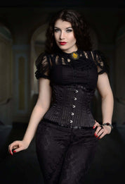 Playgirl Steel Boned Black Shadow Stripe Cincher Corset