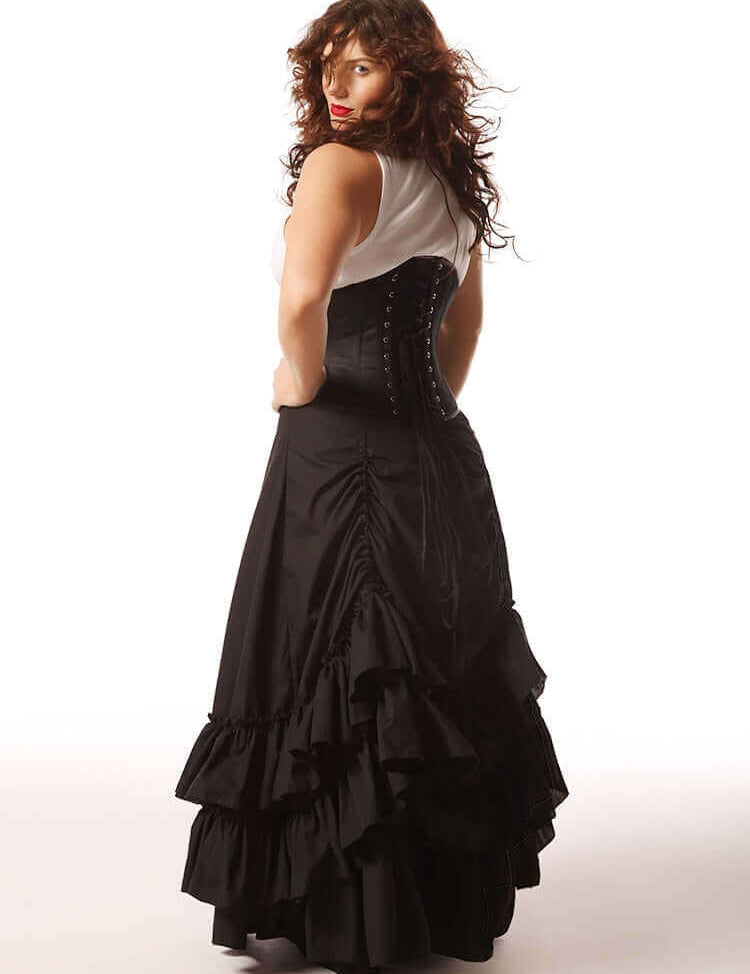 Plus Size Black Victorian Bustle Skirt