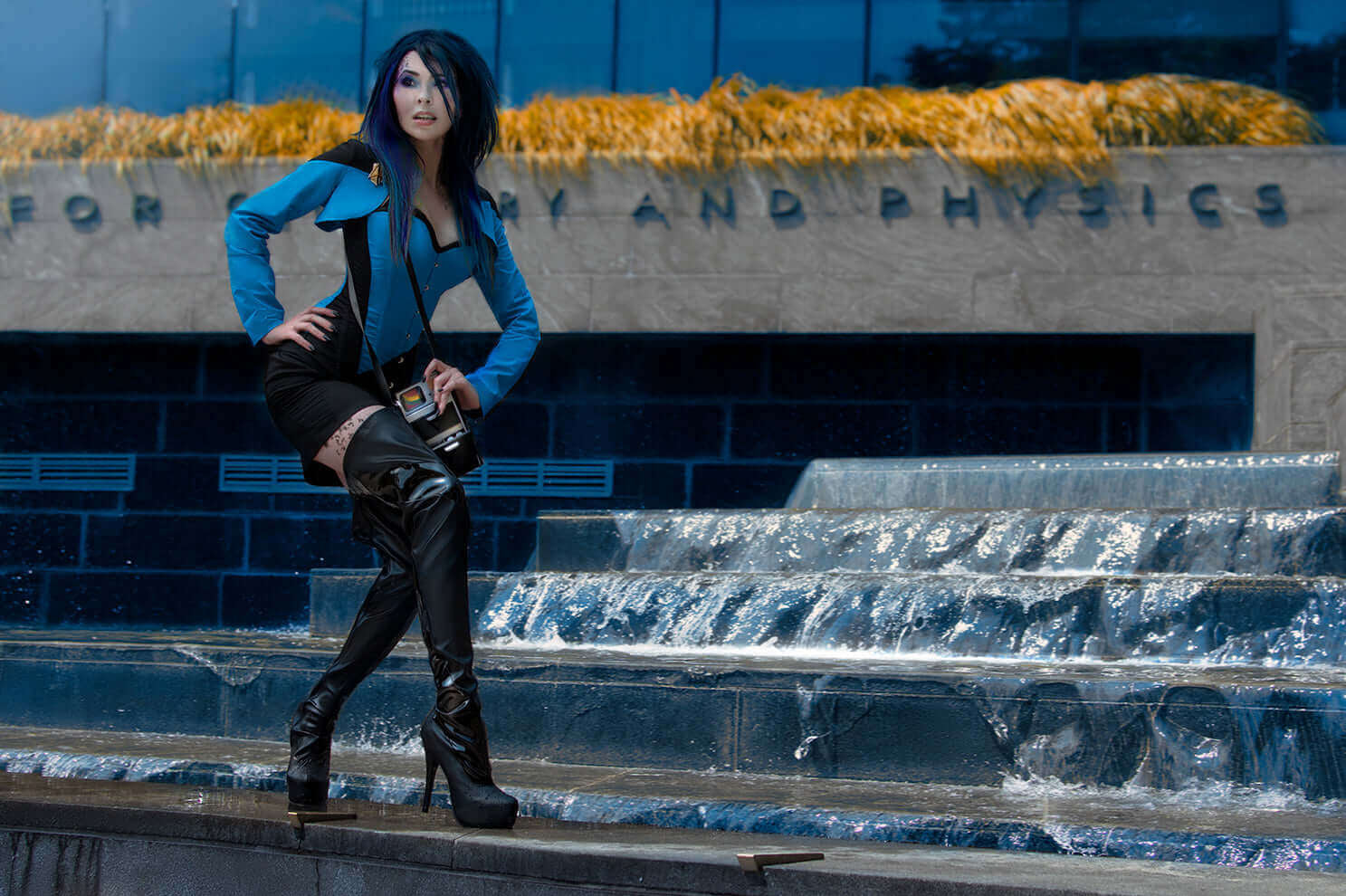 Playgirl Black & Blue Cotton Bolero Shrug Top