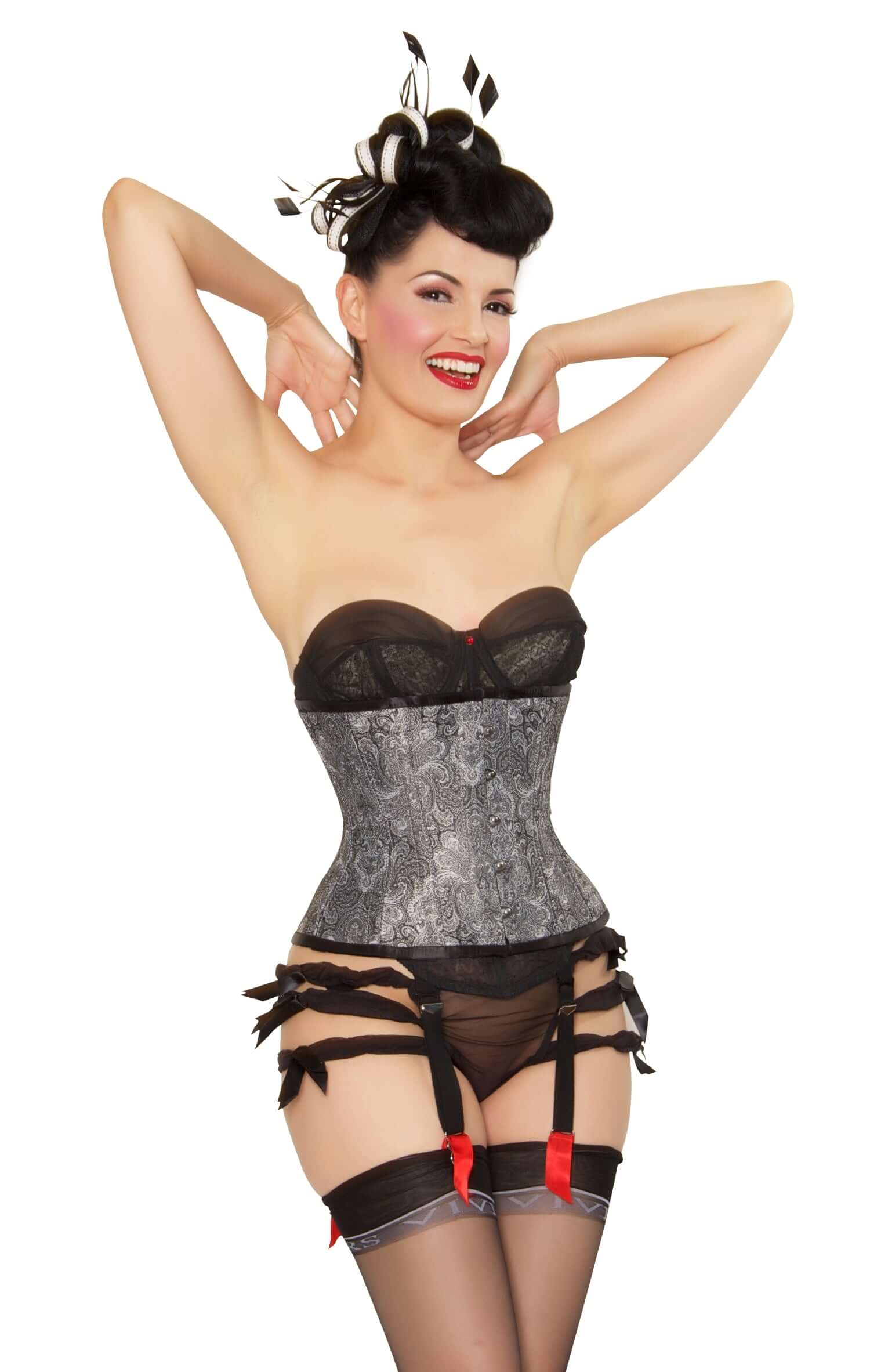 Playgirl Steel Boned Paisley Print Corset