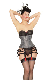 Playgirl Steel Boned Paisley Print Corset