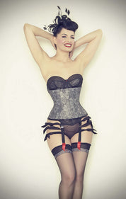 Playgirl Steel Boned Paisley Print Corset