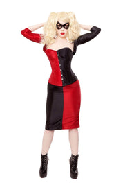 Harley Quinn Black/Red Corset & Bolero Outfit