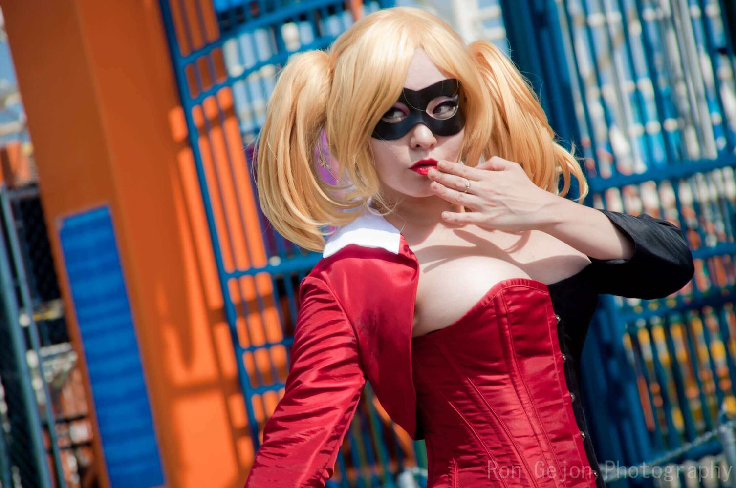 Harley Quinn Black/Red Corset & Bolero Outfit